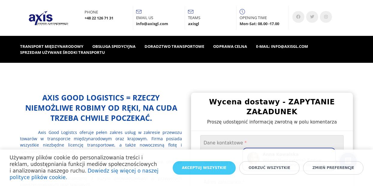Logo firmy AXIS GOOD LOGISTICS SPÓŁKA Z OGRANICZONĄ ODPOWIEDZIALNOŚCIĄ SPÓŁKA KOMANDYTOWA